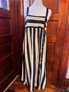 Urban Outfitters Black & Cream Striped Maxi Dress